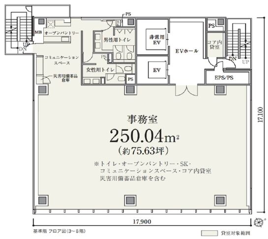 BIZCORE日本橋 3階 平面図
