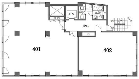 T323プレイスビル 4階402 平面図