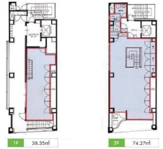 タチバナ日比谷ビル（旧：マーカスオービットビル） 1階～2階 平面図