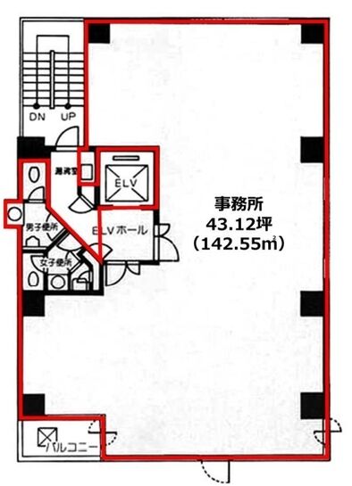 サンセルモ大門ビル(旧:大門佐野ビル) 4階 平面図