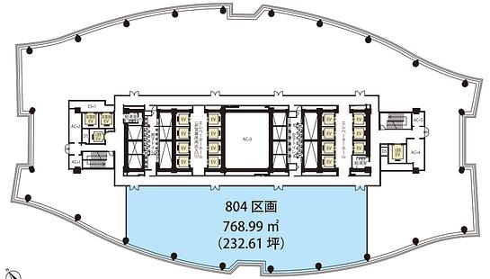 汐留シティセンター 8階804 平面図