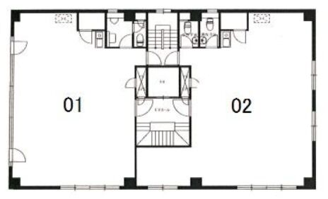 八丁堀共同ビル 5階502 平面図