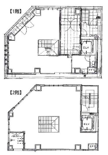 第13大鉄ビル 1＋2階 平面図