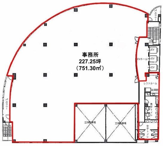 プライム東神田ビル（旧：ユニゾ東神田一丁目ビル） 7階 平面図