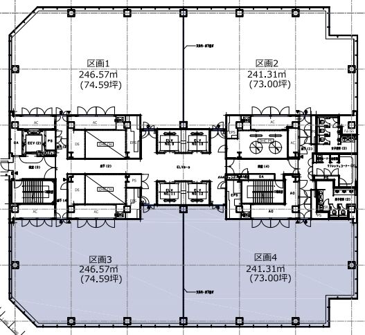 有明フロンティアビル B棟12階 平面図