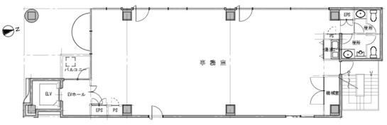 KSKビル(千代田区) 2階 平面図