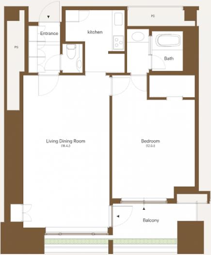 オランダヒルズ森タワーRoP 11階1105 平面図