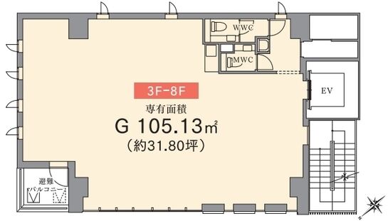 GINZA カムイビル(旧:(仮称)北海道文化放送銀座ビル立替計画) 7階 平面図
