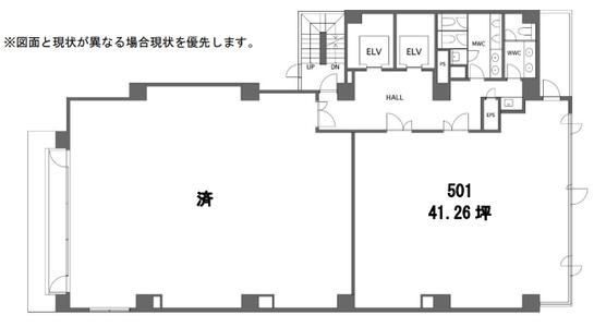 NKビル新大塚 5階501 平面図