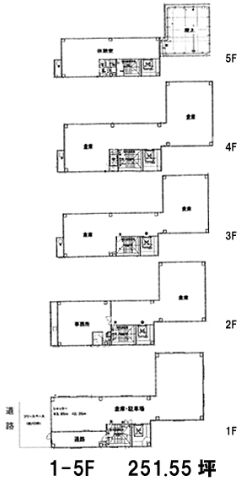 イリエビル 1階～5階 平面図