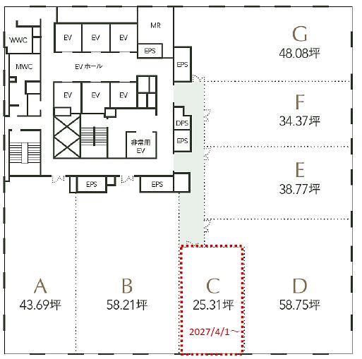 Dタワー西新宿（Dマークス西新宿タワー） 10階C 平面図
