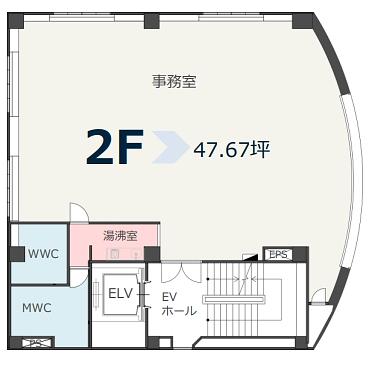 （仮称）One-Ikebukuro 2階 平面図