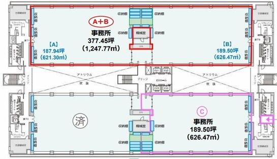 TF西台ビル 4階A+B 平面図