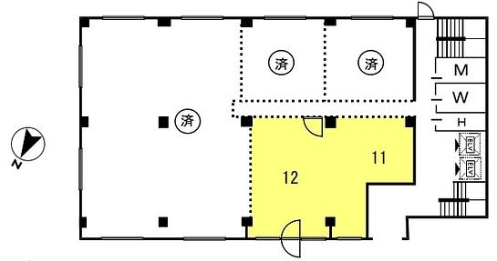 喜助新神田ビル 1階11～12 平面図