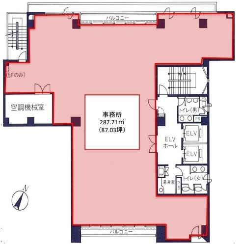 楠和日本橋ビル 4階 平面図
