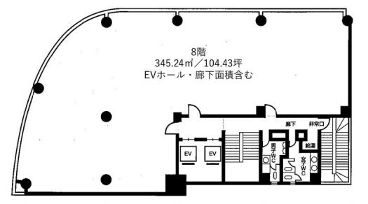 東貸ビル 8階 平面図
