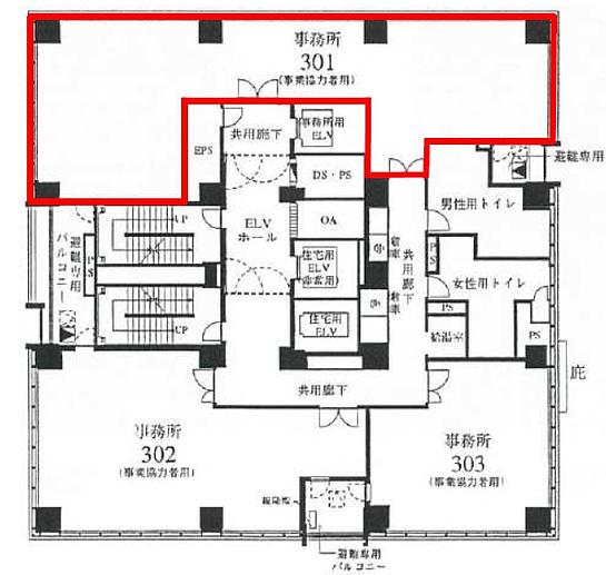 麹町パークハウス 3階 301 平面図