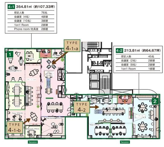 KDX飯田橋ビル（4階～6階：KDX-TurnKey Office） 4階401 平面図