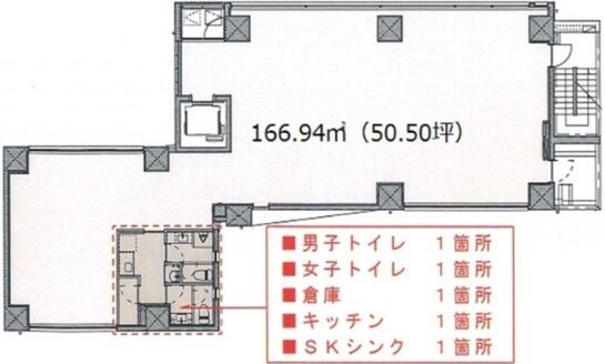 六本木SANKOビル(六本木三幸ビル)(旧:落合三幸ビル) 5階 平面図