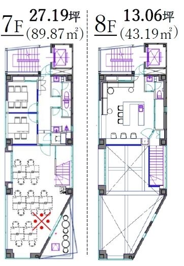 JP-BASE渋谷 7・8階 平面図