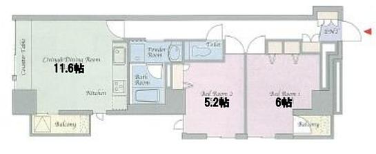 ムルーエ築地 6階604 平面図