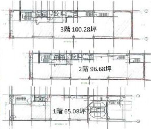 第10野萩ビル 1階～3階 平面図
