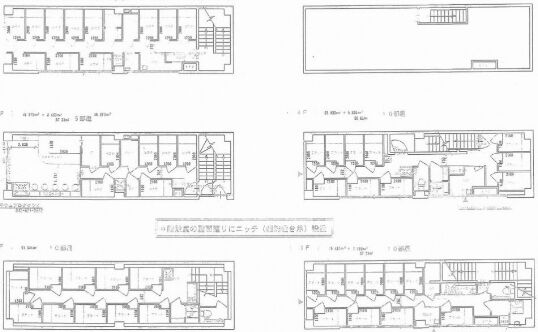 飯島ビル 地下1階～4階 平面図