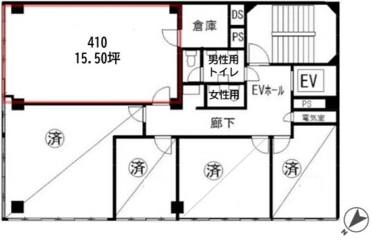MOビル（千代田区） 4階410 平面図