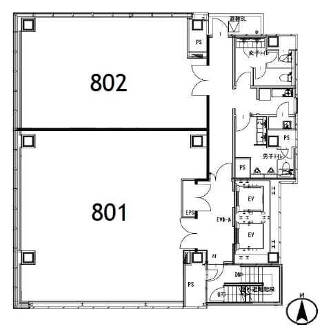 少年画報ビル(旧:(仮称)神田三崎町プロジェクト) 8階802 平面図
