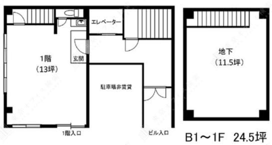 MSビル（台東区） 地下1階～1階 平面図