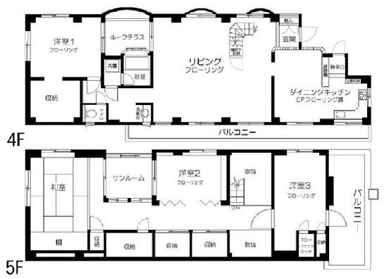 石川ビル 4～5階 平面図