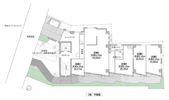 Bre.Shibuya 1階 B号室 店舗1 平面図