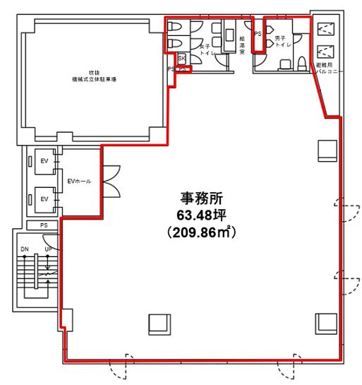 芝浦TYビル 6階 平面図