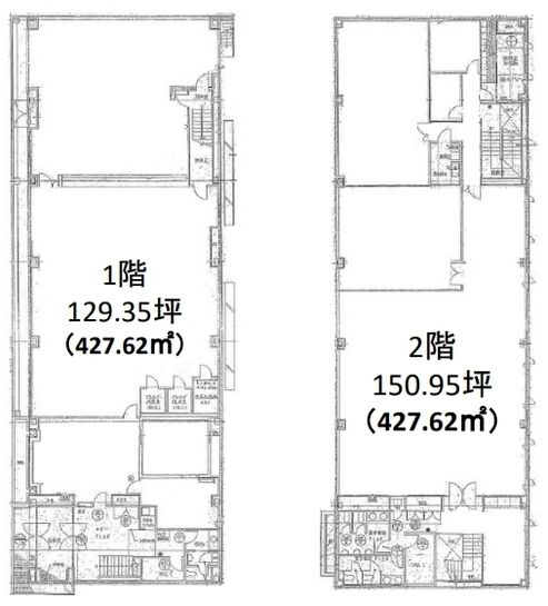 墨田区緑3丁目貸事務所・倉庫 1階~2階 平面図