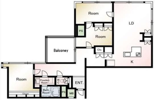 ビラ・ビアンカ（VILLA BIANCA） 4階401 平面図