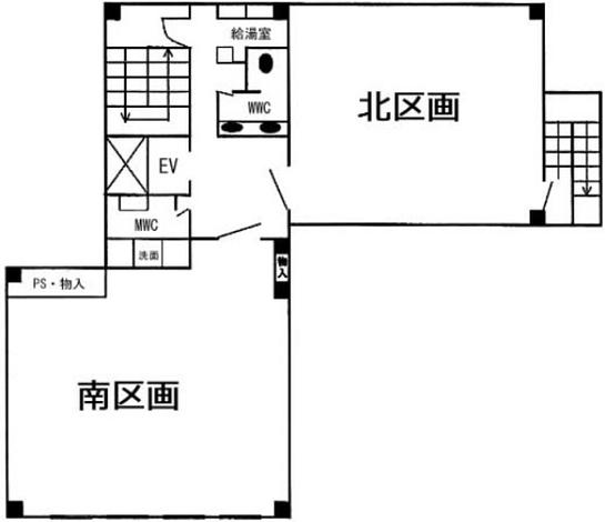 高橋ビル（千代田区） 2階南 平面図