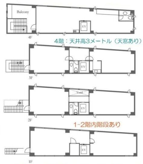 Victory Aoyama 1階~4階 平面図