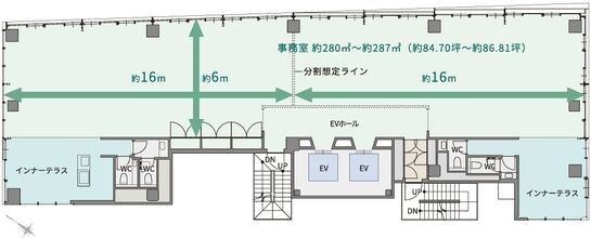 T-PLUS 日本橋小伝馬町(旧:(仮称)日本橋小伝馬町PJ) 3階 平面図