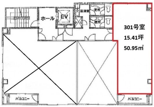 RENEX池袋(旧:日宝池袋第一ビル) 3階301 平面図