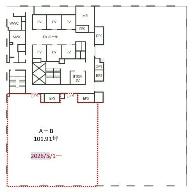 Dタワー西新宿(Dマークス西新宿タワー) 6階A+B 平面図