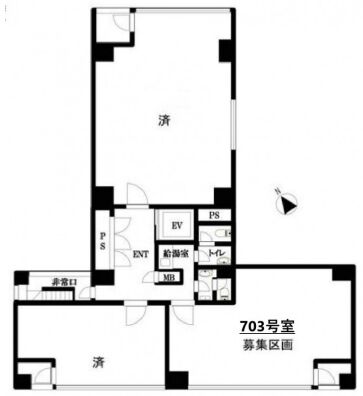 NIT築地ビル 7階703 平面図