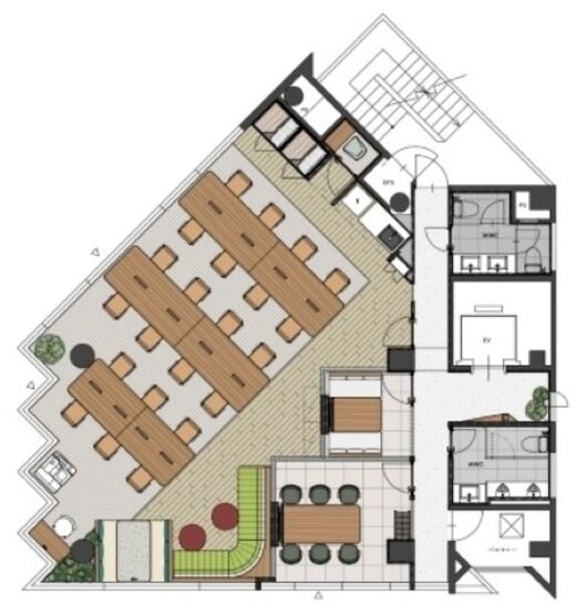 Grandir 赤坂見附（旧：JESCO赤坂表町ビル、JESCOビル） 2階 平面図