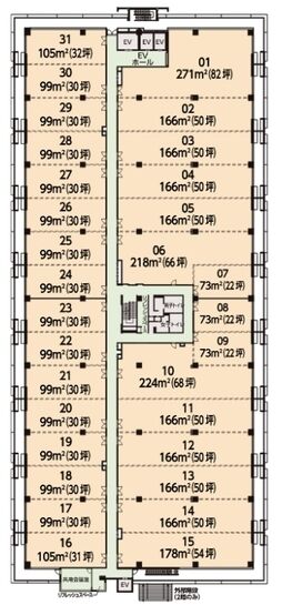 三井リンクラボ新木場2 2階02 平面図