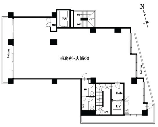 ホウゲン建設ビル 2階 平面図