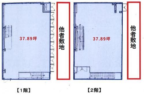 D-ASSET Ⅵ 渋谷ビル 1階～2階 平面図