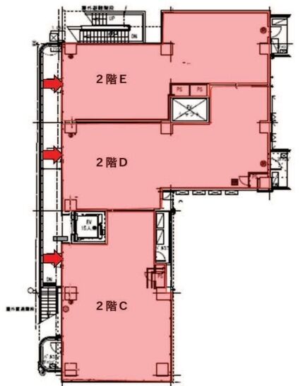 ミドキタ 2階CDE 平面図