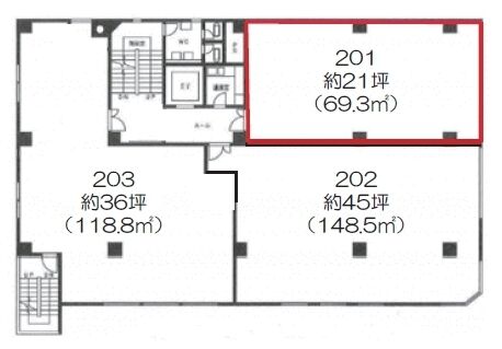 第2プレシーザビル（第二プレシーザビル） 2階201 平面図