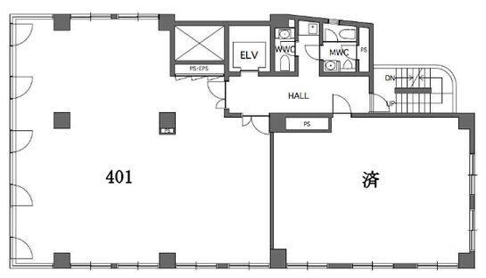 T323プレイスビル 4階401 平面図