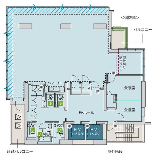 岩本町PREX 8階 平面図