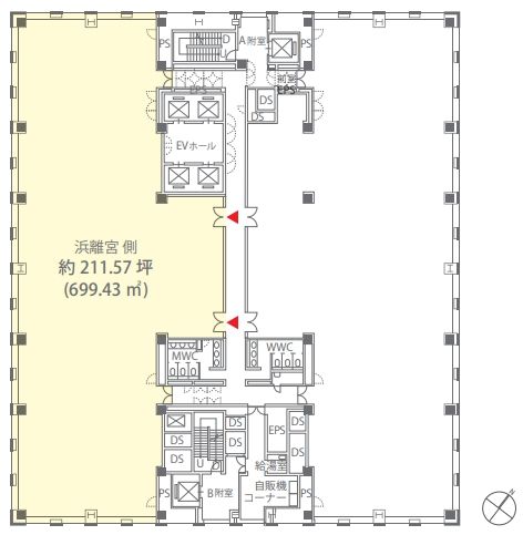 浜離宮パークサイドプレイス 12階A 平面図
